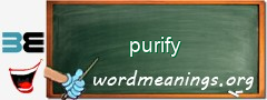 WordMeaning blackboard for purify